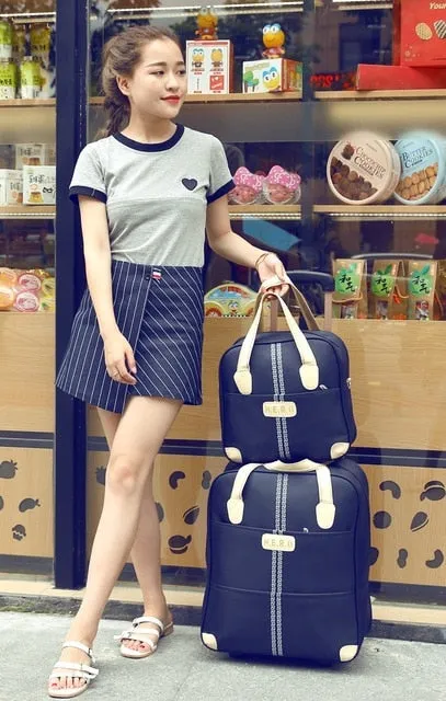 17.7 Inch Travel Luggage Set Brand Spinner Wheel Suitcase Original Women Boarding Box Carry On