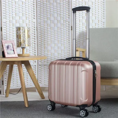 2Pcs Carry On Travel Suitcase Women Laptop Luggage Stripe Pattern Small Luggage 18