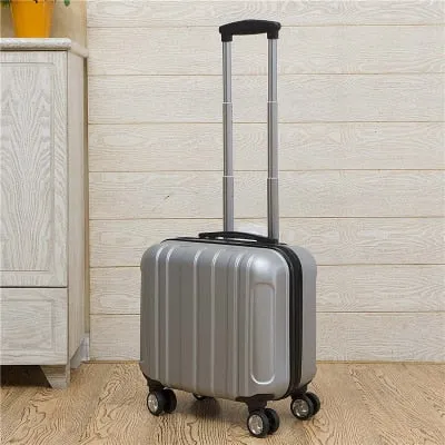 2Pcs Carry On Travel Suitcase Women Laptop Luggage Stripe Pattern Small Luggage 18