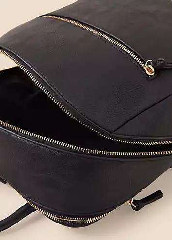 Accessorize Classic Zip Around Backpack in Black | Kaleidoscope