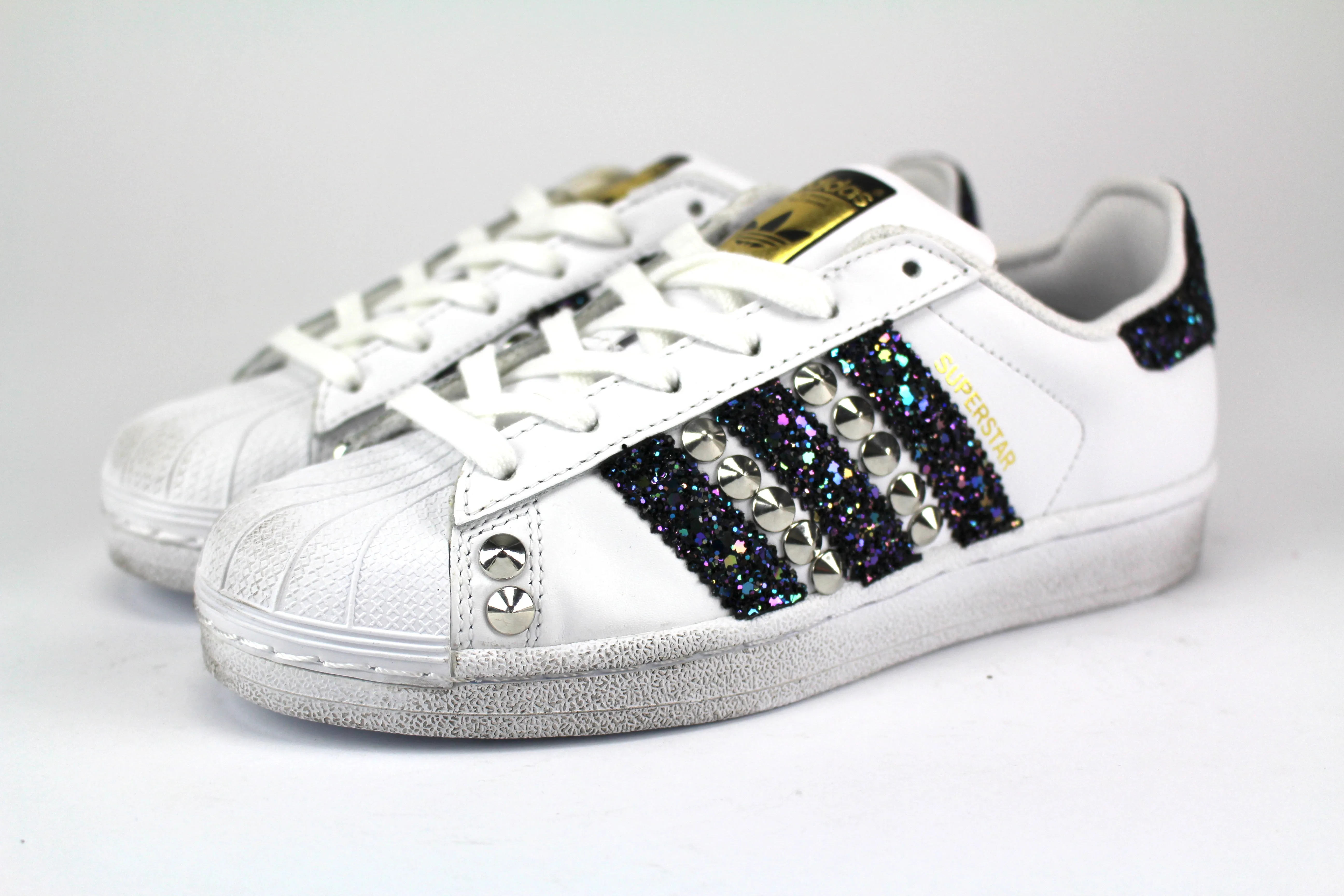 Adidas Superstar Black Iris Glitter & Borchie