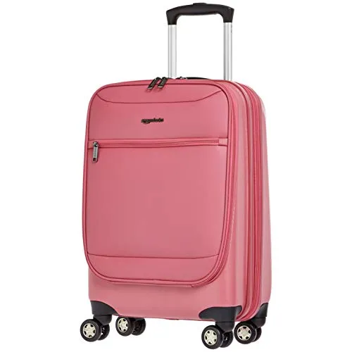 Amazonbasics Hybrid Hard-Softside Expandable Spinner Suitcase, 20-Inch Carry-On, Pink