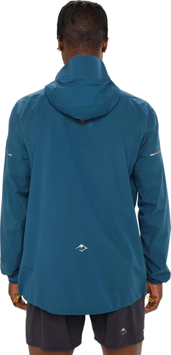 Asics Men's Fujitrail Waterproof Jacket Magnetic Blue | Buy Asics Men's Fujitrail Waterproof Jacket Magnetic Blue here