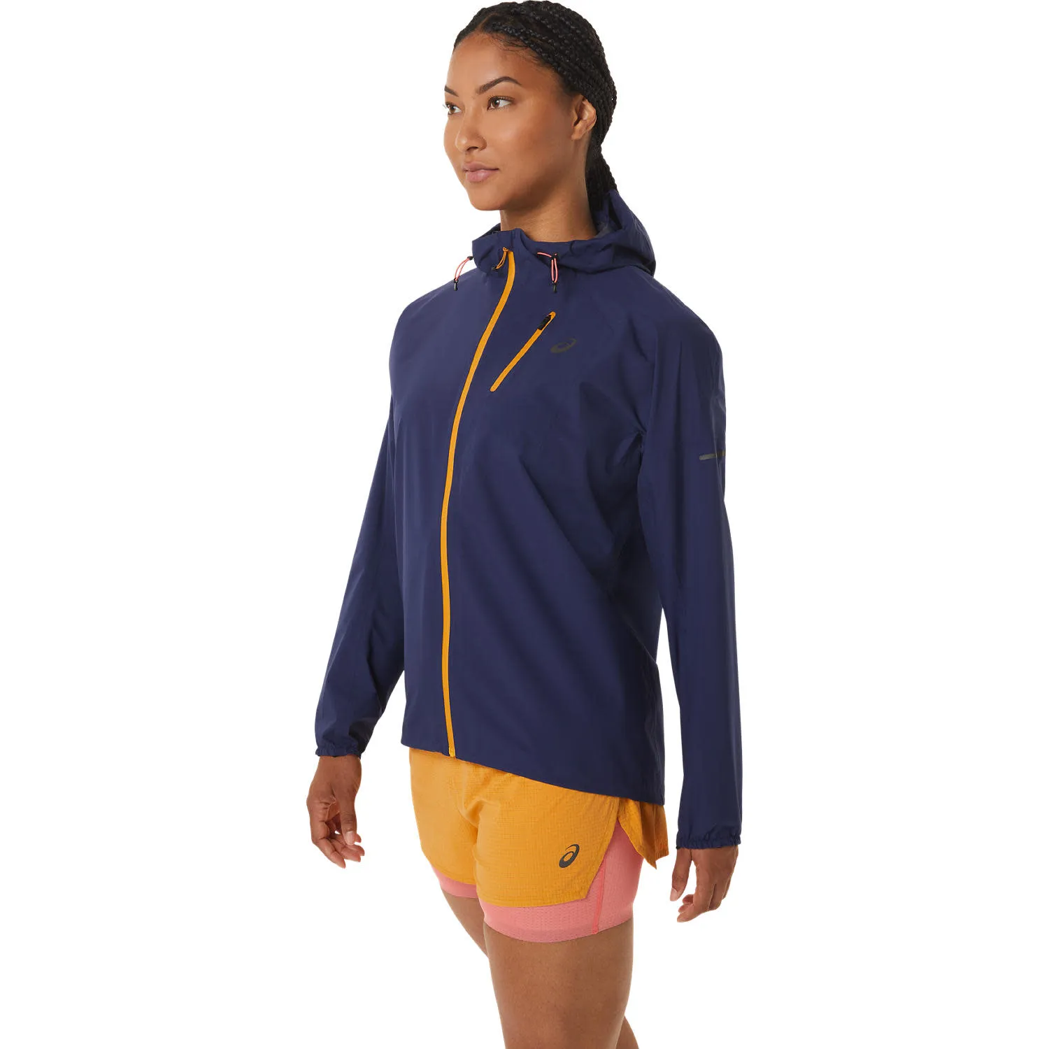 Asics Women's Fujitrail Waterproof Jacket Indigo Blue/Sandstorm | Buy Asics Women's Fujitrail Waterproof Jacket Indigo