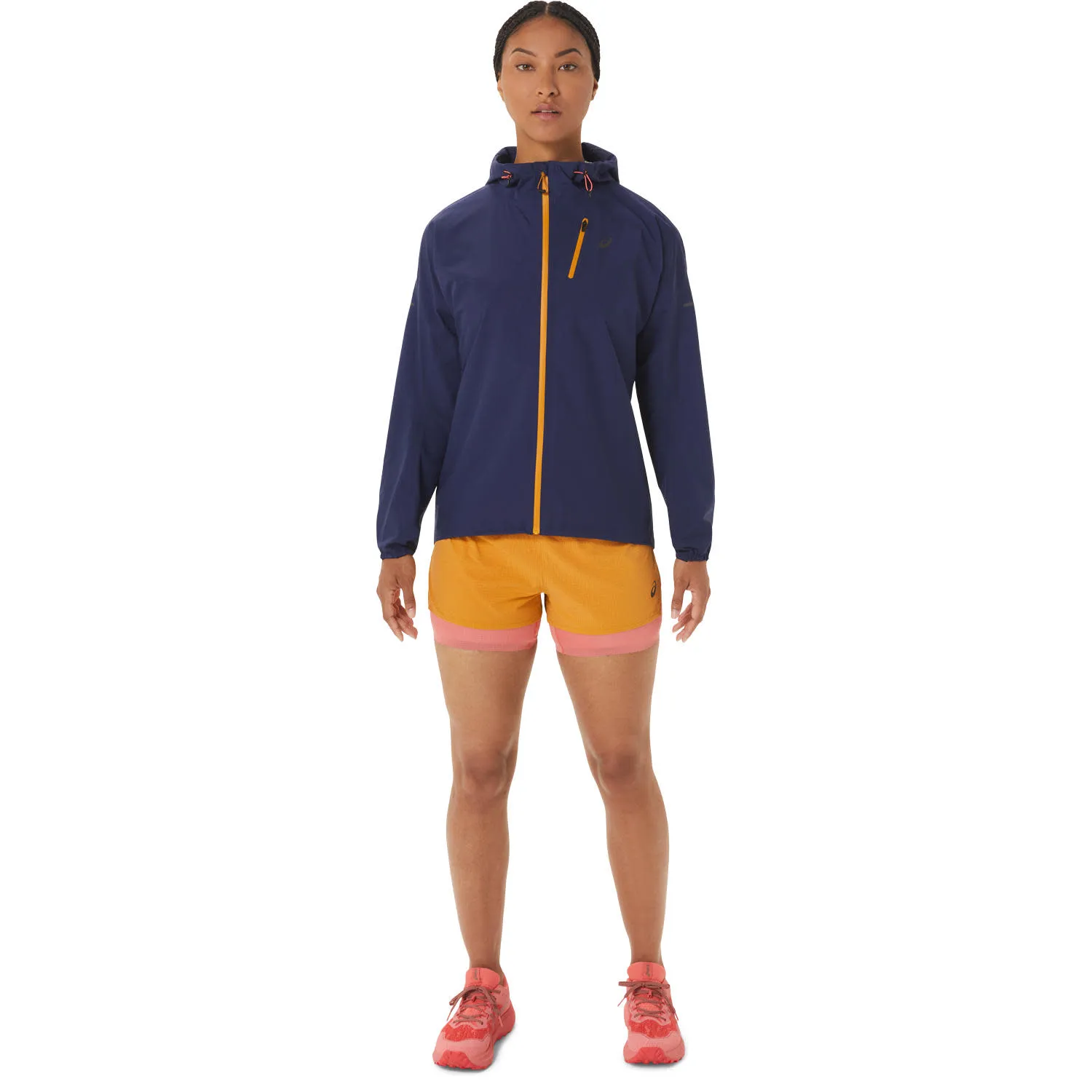 Asics Women's Fujitrail Waterproof Jacket Indigo Blue/Sandstorm | Buy Asics Women's Fujitrail Waterproof Jacket Indigo