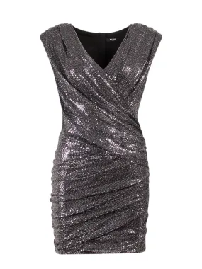 Balmain Ruched Wrap Sleeveless Mini Dress