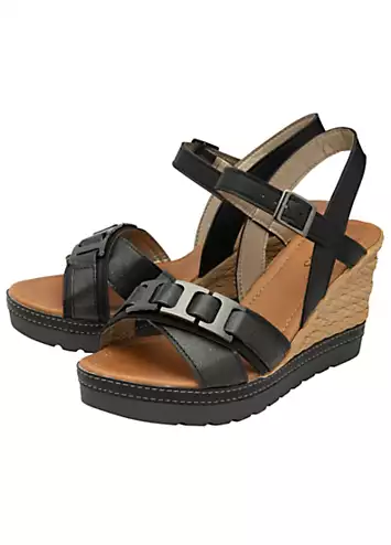 Black Bardolino Sandals by Lotus | Look Again