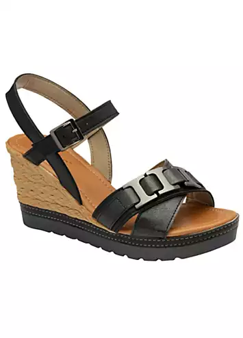 Black Bardolino Sandals by Lotus | Look Again