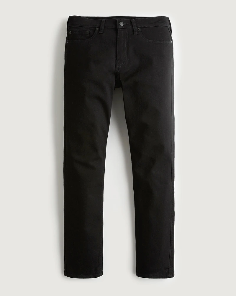 Black No Fade Slim Straight Jeans