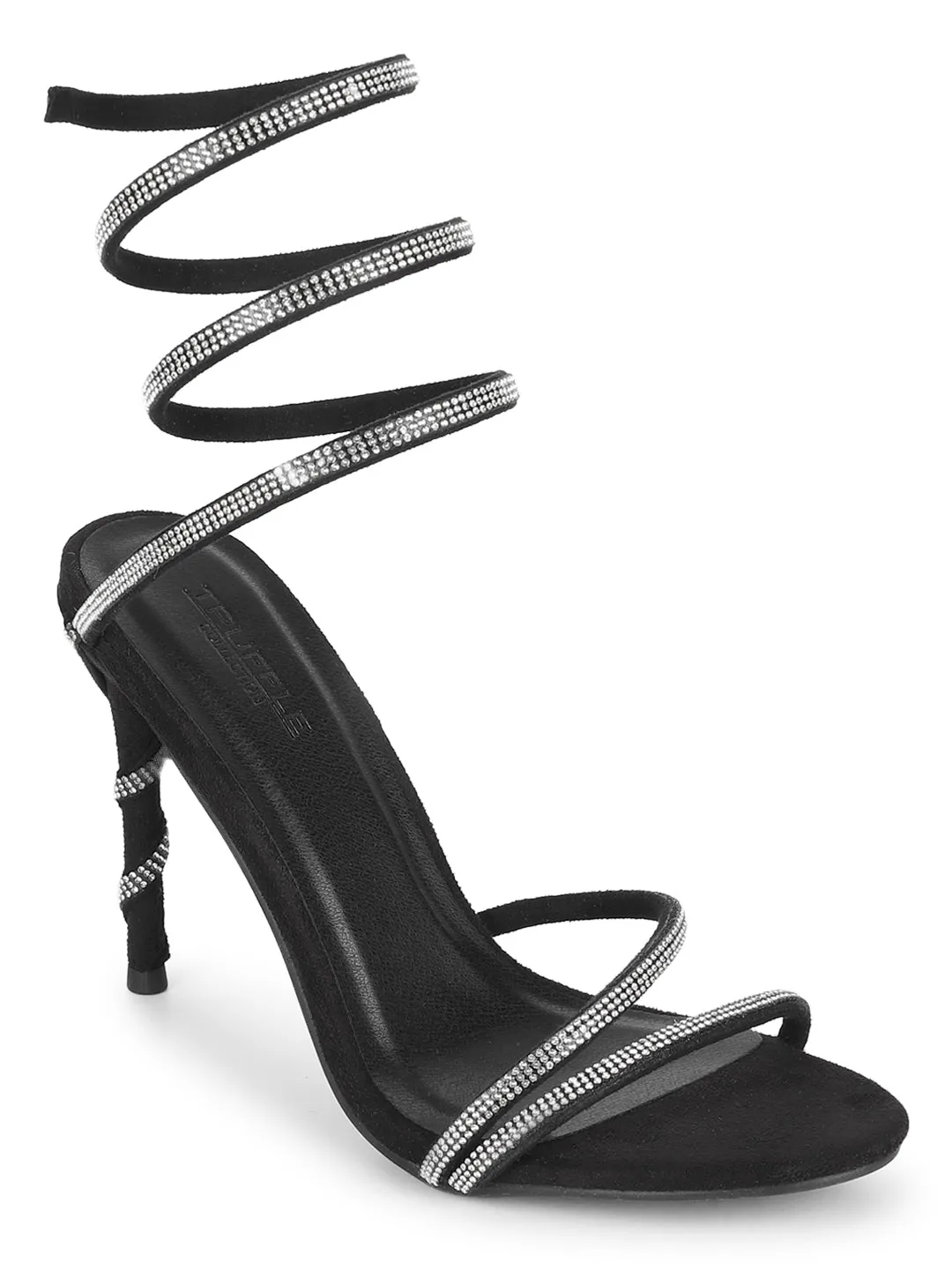 Black Suede Stiletto Sandals (TC-TB3-BLK)