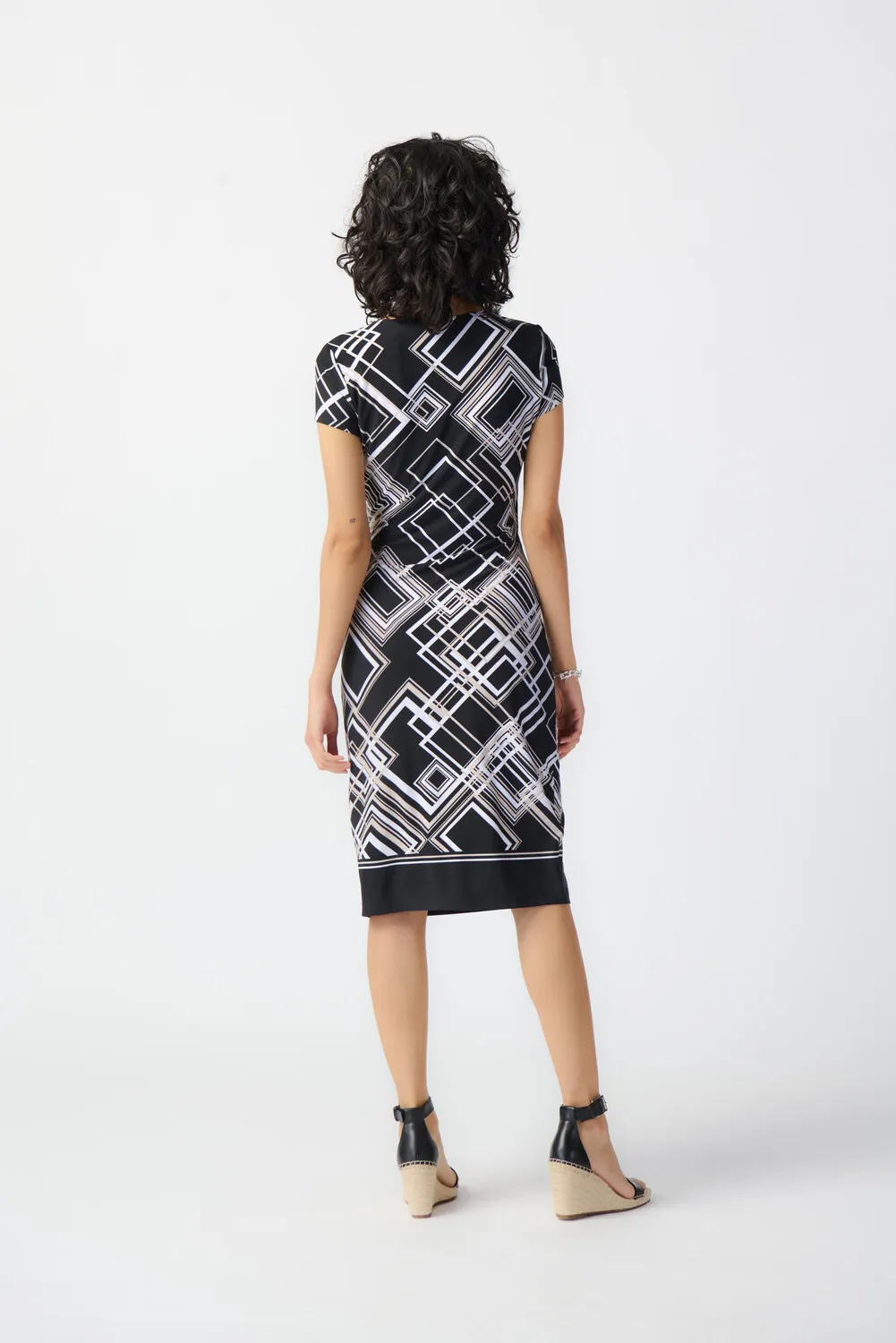 Bodycon Geometric Wrap Dress Style 241295