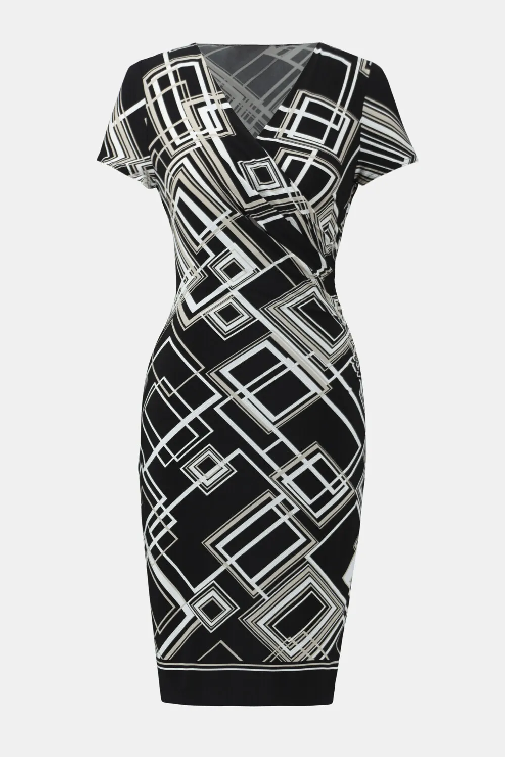 Bodycon Geometric Wrap Dress Style 241295