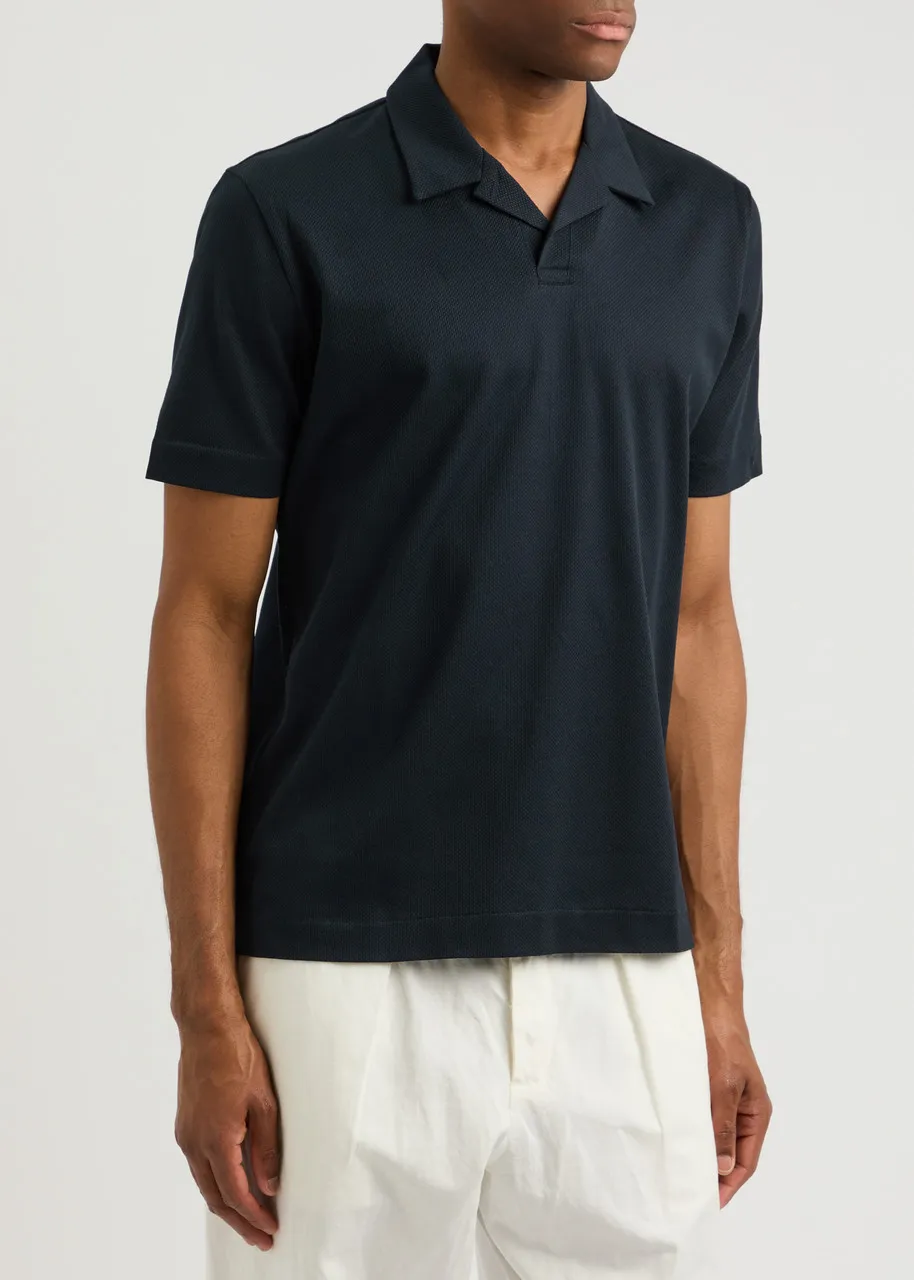 BOSS Textured cotton polo shirt -                         -                     -                