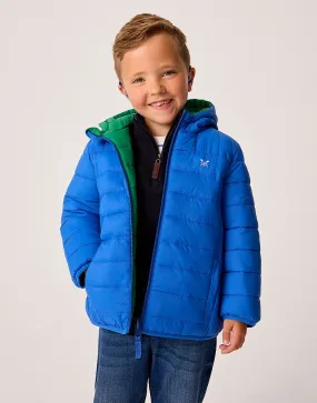 Boy's Reversible Lightweight Lowther Jacket in Blue and Green from Crew Clothing Company