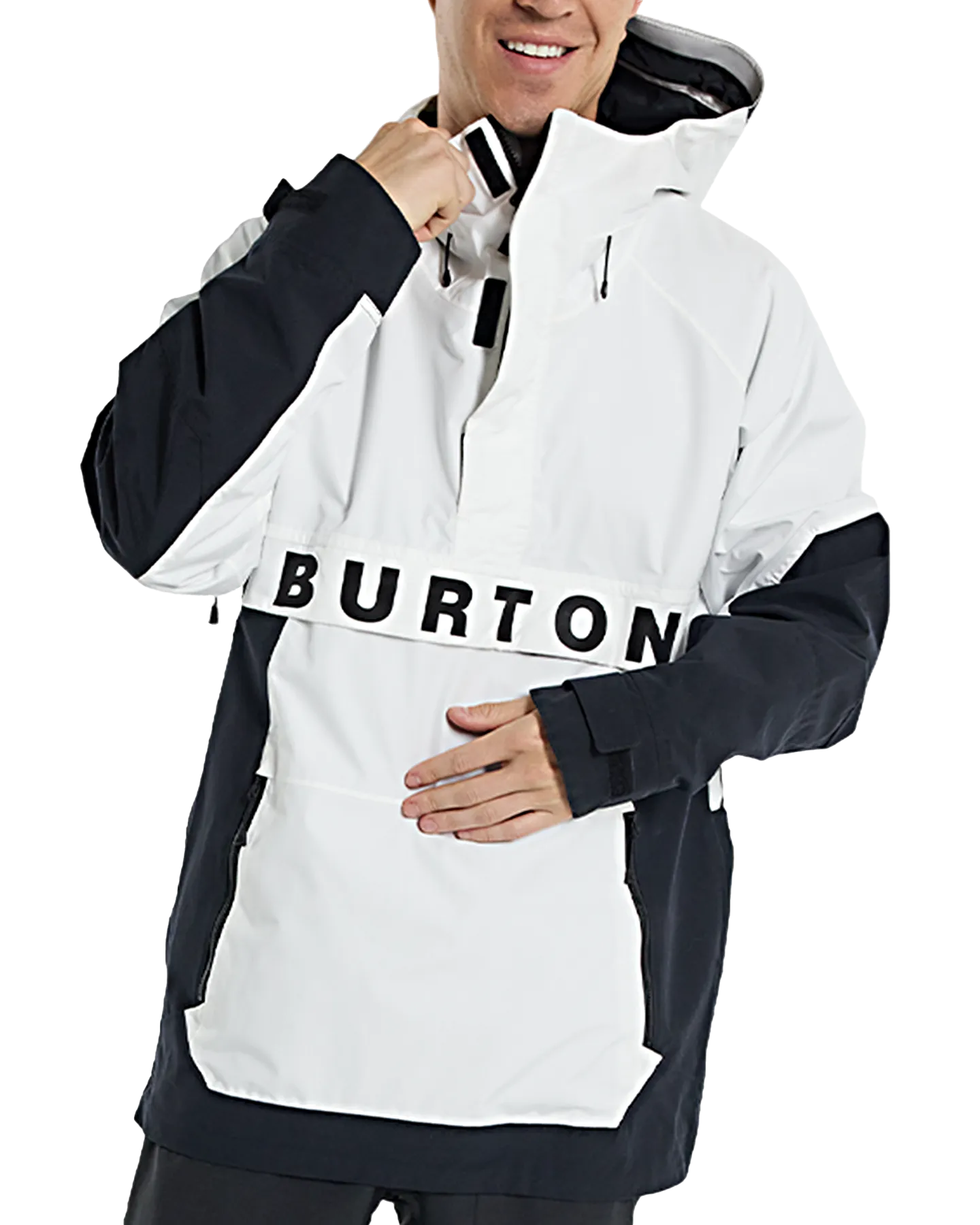 Burton Men's Frostner 2L Anorak Snow Jacket - Stout White/True Black