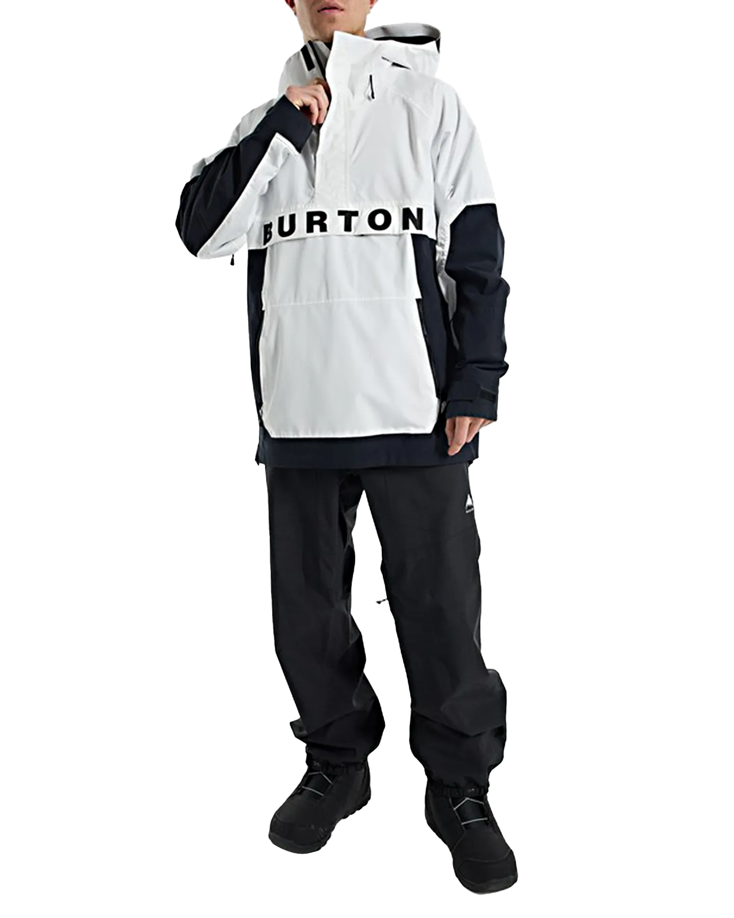 Burton Men's Frostner 2L Anorak Snow Jacket - Stout White/True Black