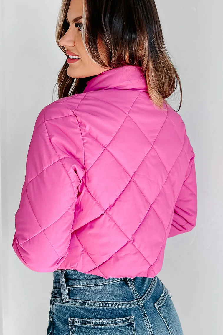 Candy Break Quilted Faux Leather Jacket (Pink)