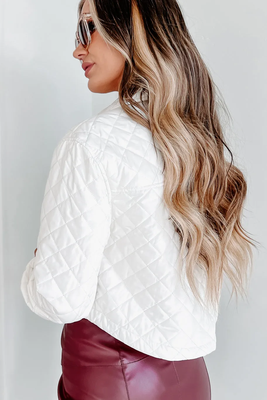 Changing Seasons Cropped Quilted Jacket (Ivory)