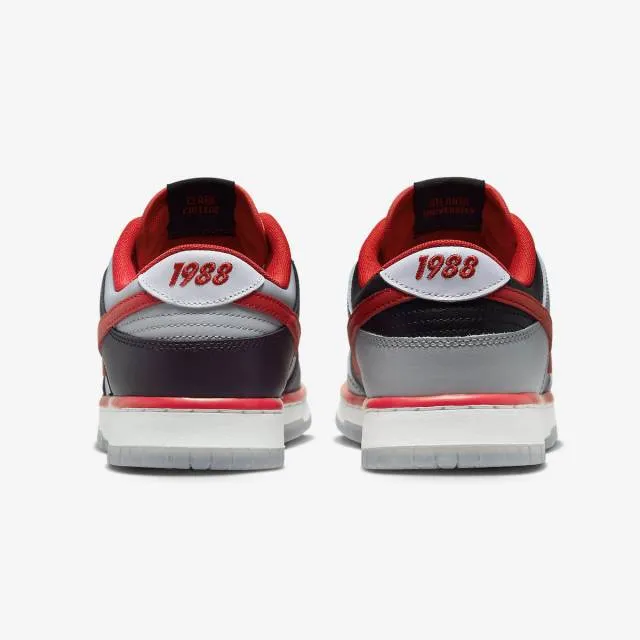 Clark atlanta university x nike dunk low (panthers/ black/ classic charcoal/ white/ team scarlet red