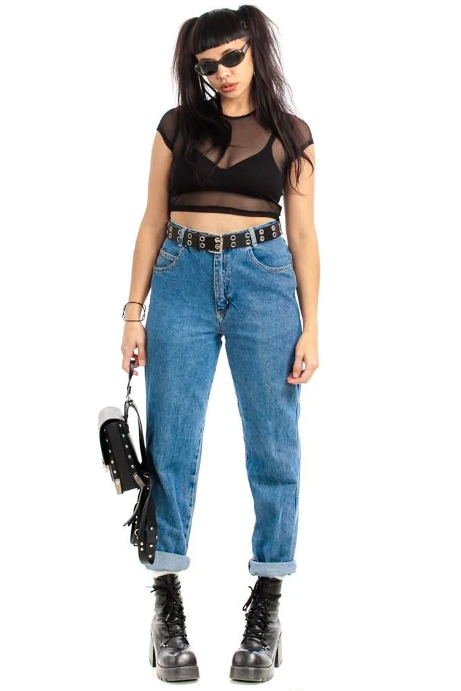 Classic Vintage Mom Jeans - Blue