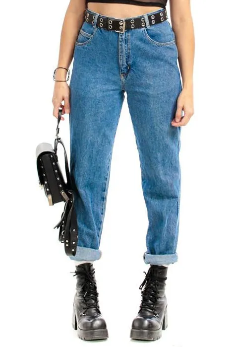 Classic Vintage Mom Jeans - Blue