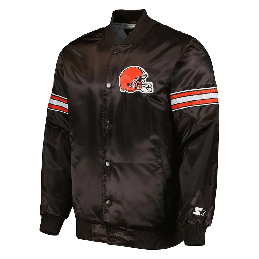 Cleveland Browns The Pick and Roll Brown Satin Jacket