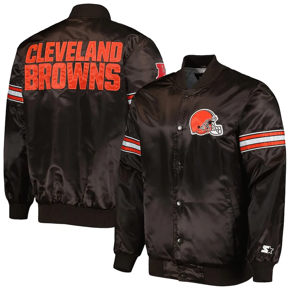 Cleveland Browns The Pick and Roll Brown Satin Jacket