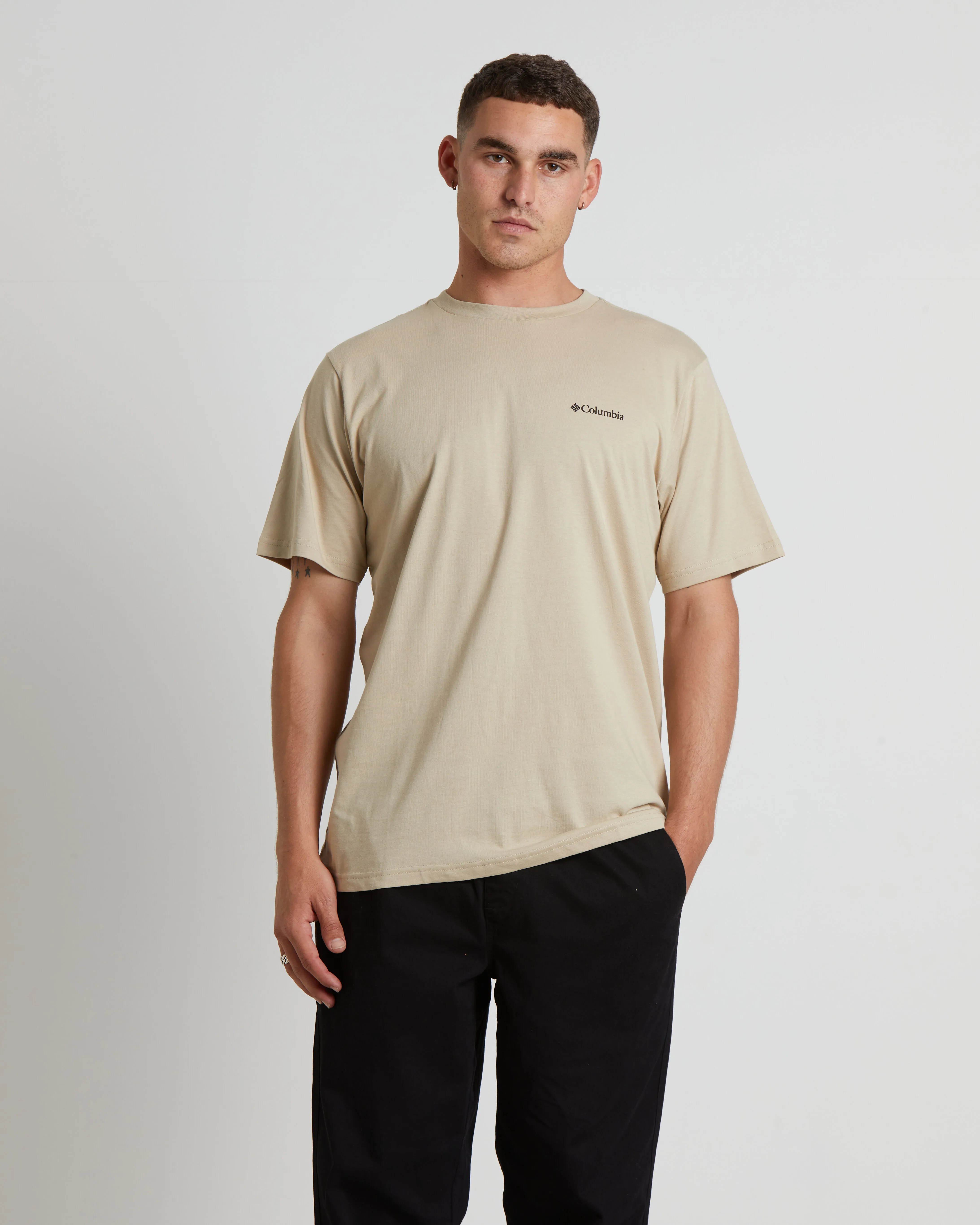 Columbia Basic Logo Short Sleeve T-Shirt in Ancient Fossil