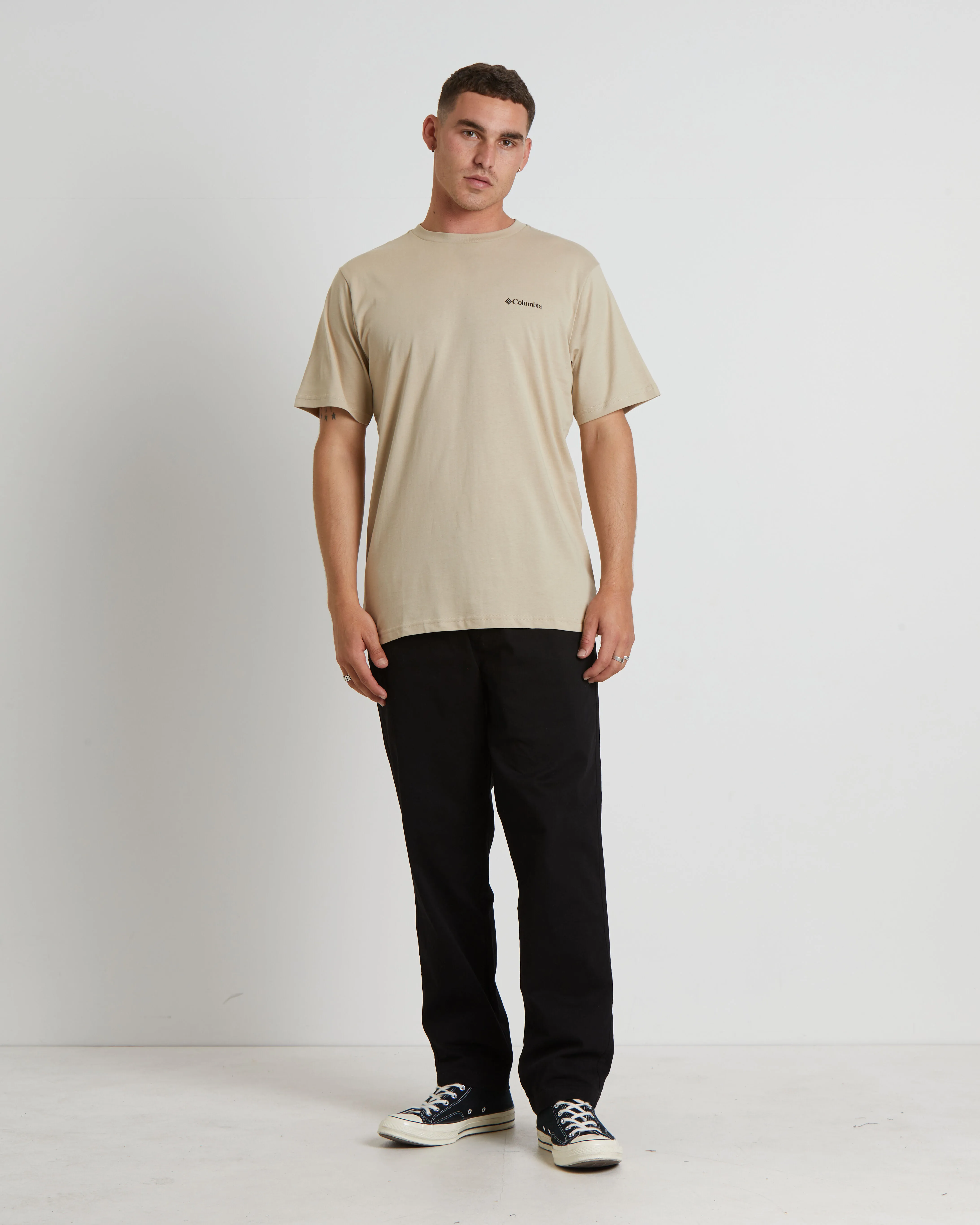 Columbia Basic Logo Short Sleeve T-Shirt in Ancient Fossil