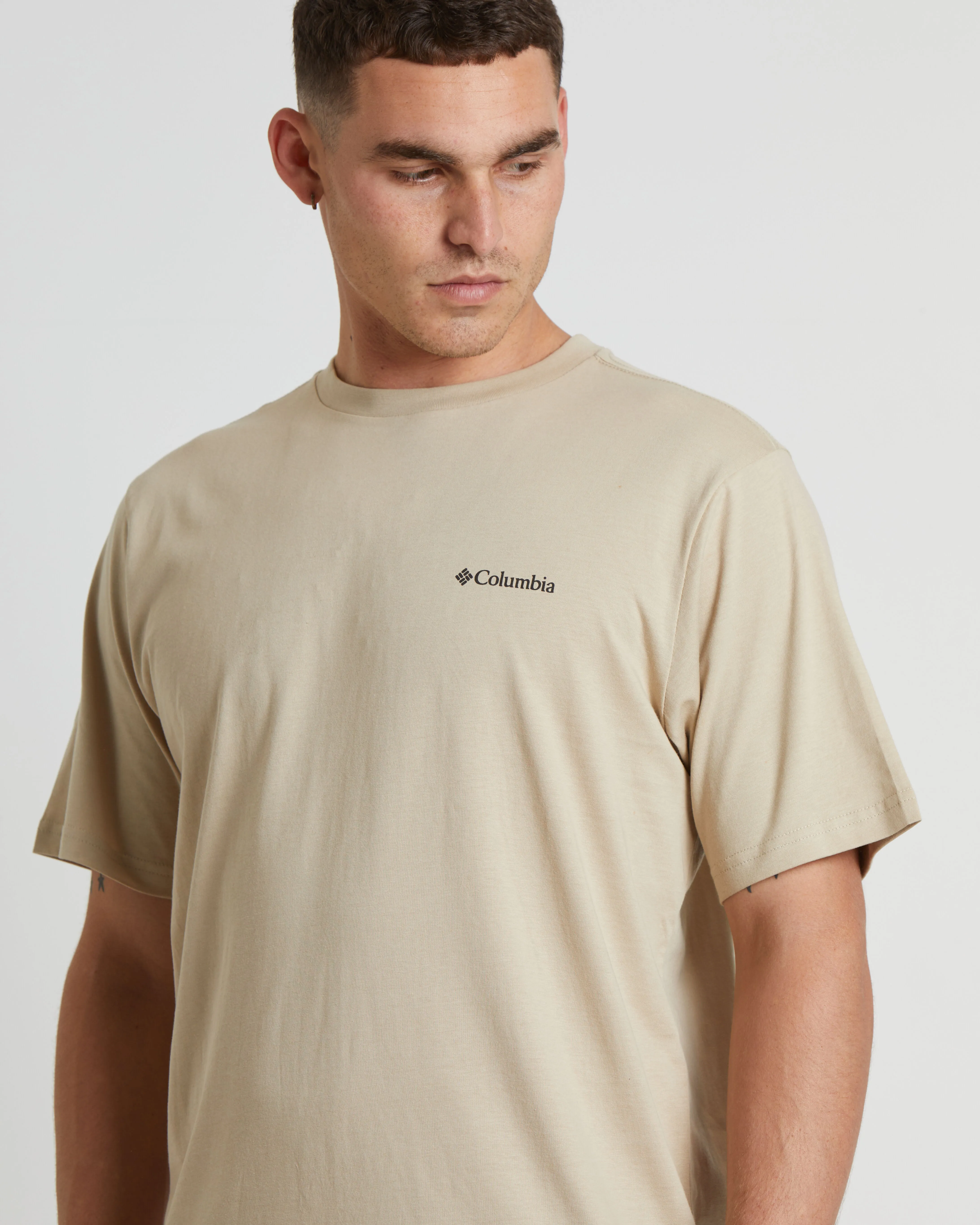 Columbia Basic Logo Short Sleeve T-Shirt in Ancient Fossil