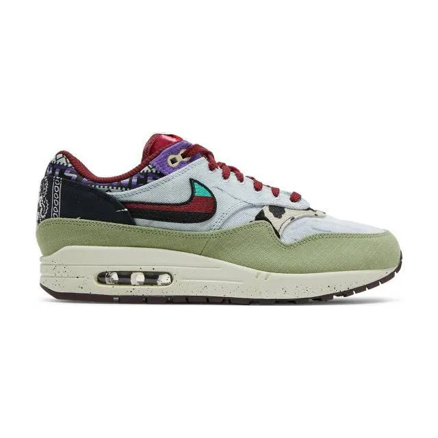 Concepts x nike air max 1 sp (mellow/ oil green/ multi-color/ sail/ green) men us 8-13 dn1803-300