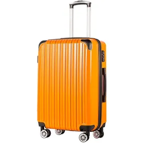 COOLIFE Luggage Expandable(only 28) Suitcase PC+ABS Spinner 20in 24in 28in Carry on (Orange New,