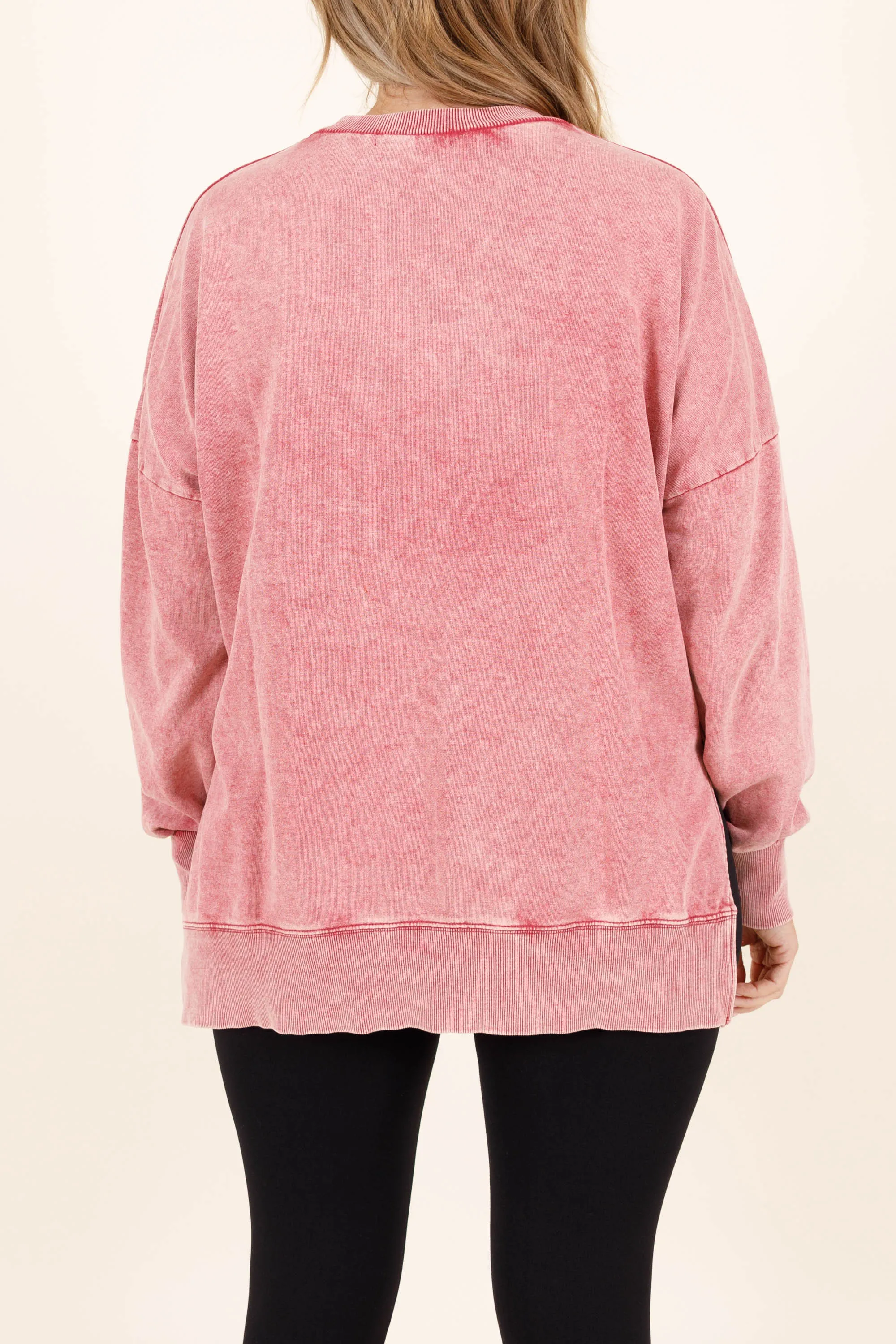 Cozy Crewneck Pullover, Wine