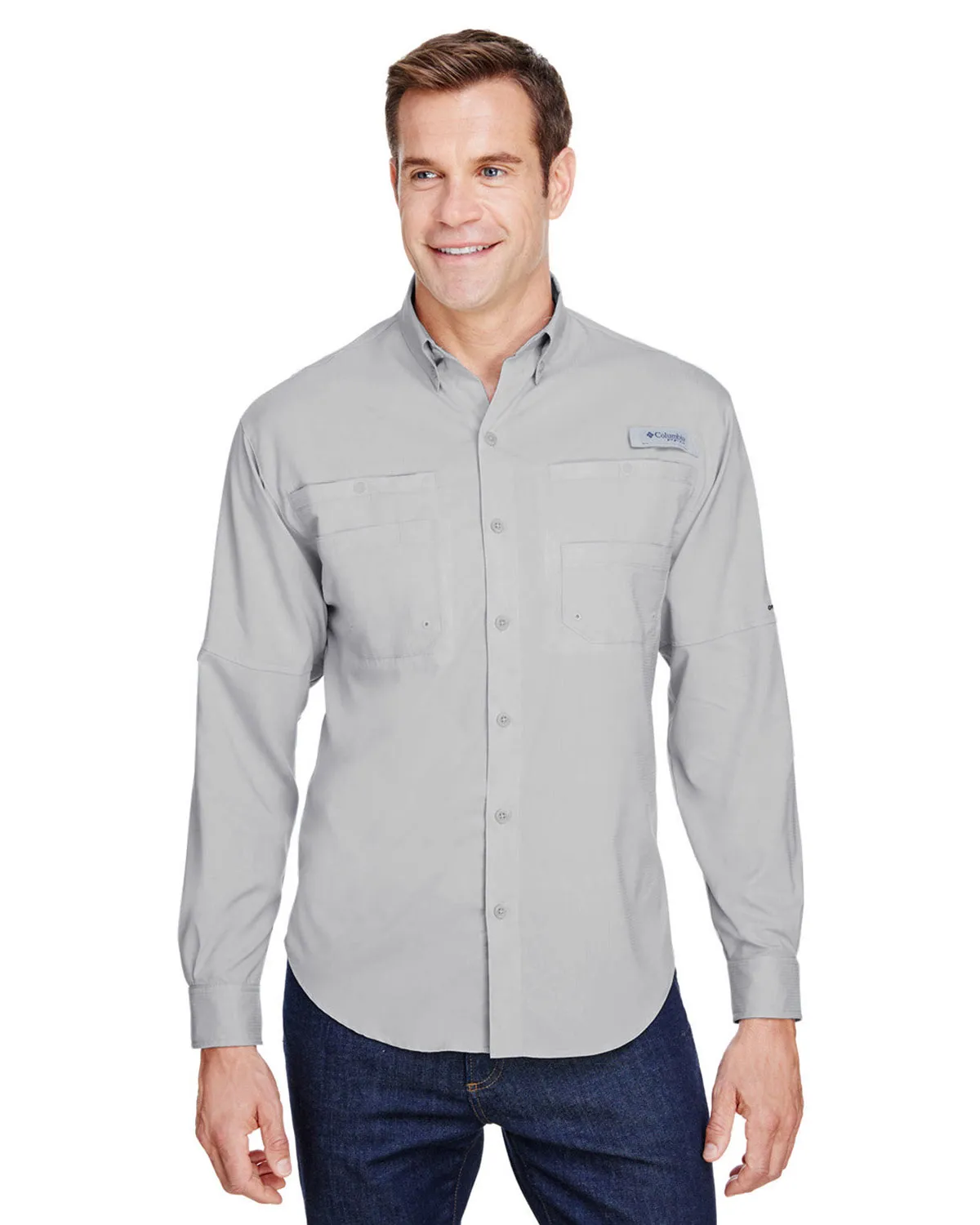 Custom Embroidered Columbia 7253 Men 2.4 oz Tamiami II Long-Sleeve Shirt