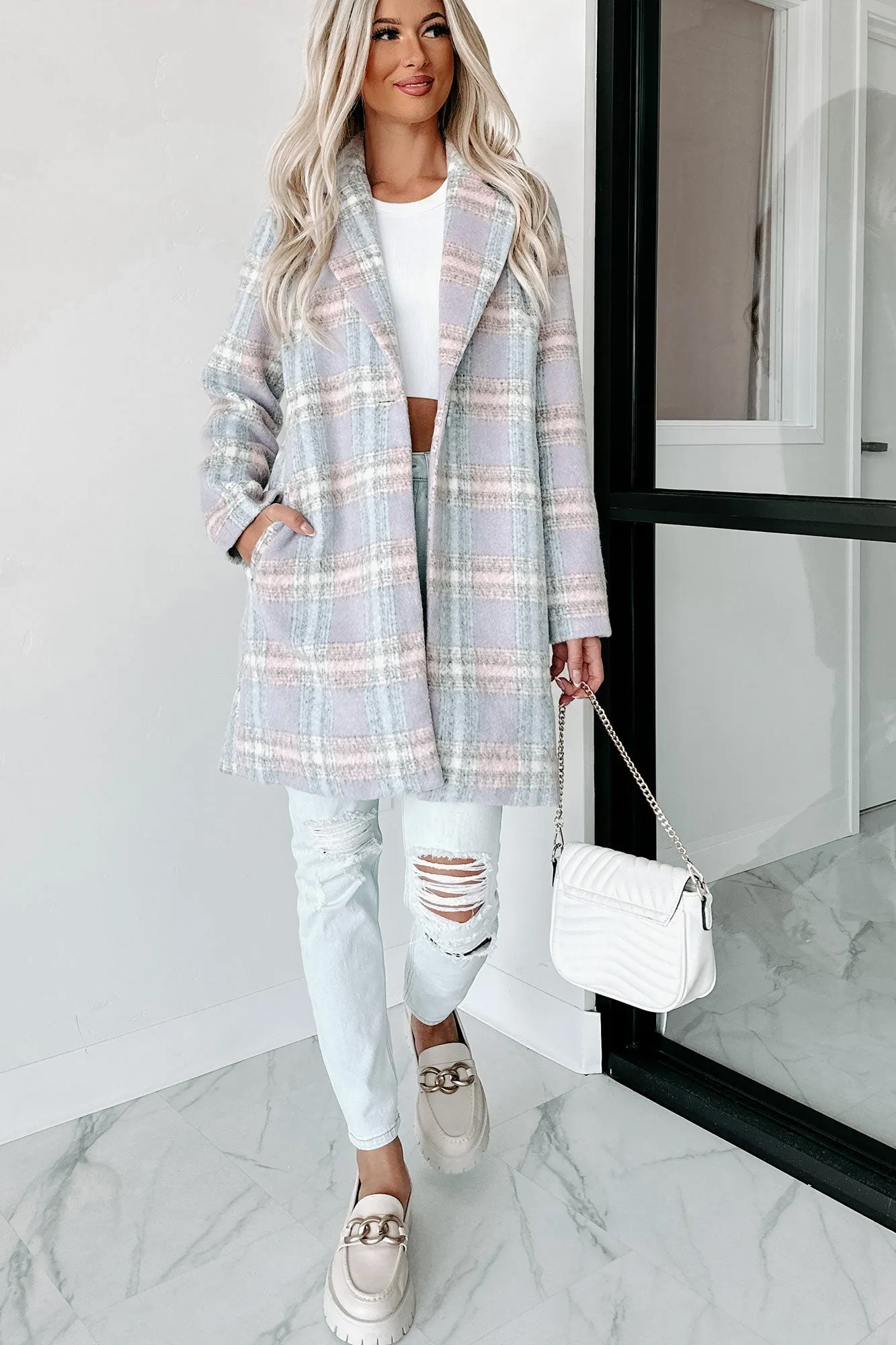 Cutest Quality Plaid Jacket (Blue/Pink/White)