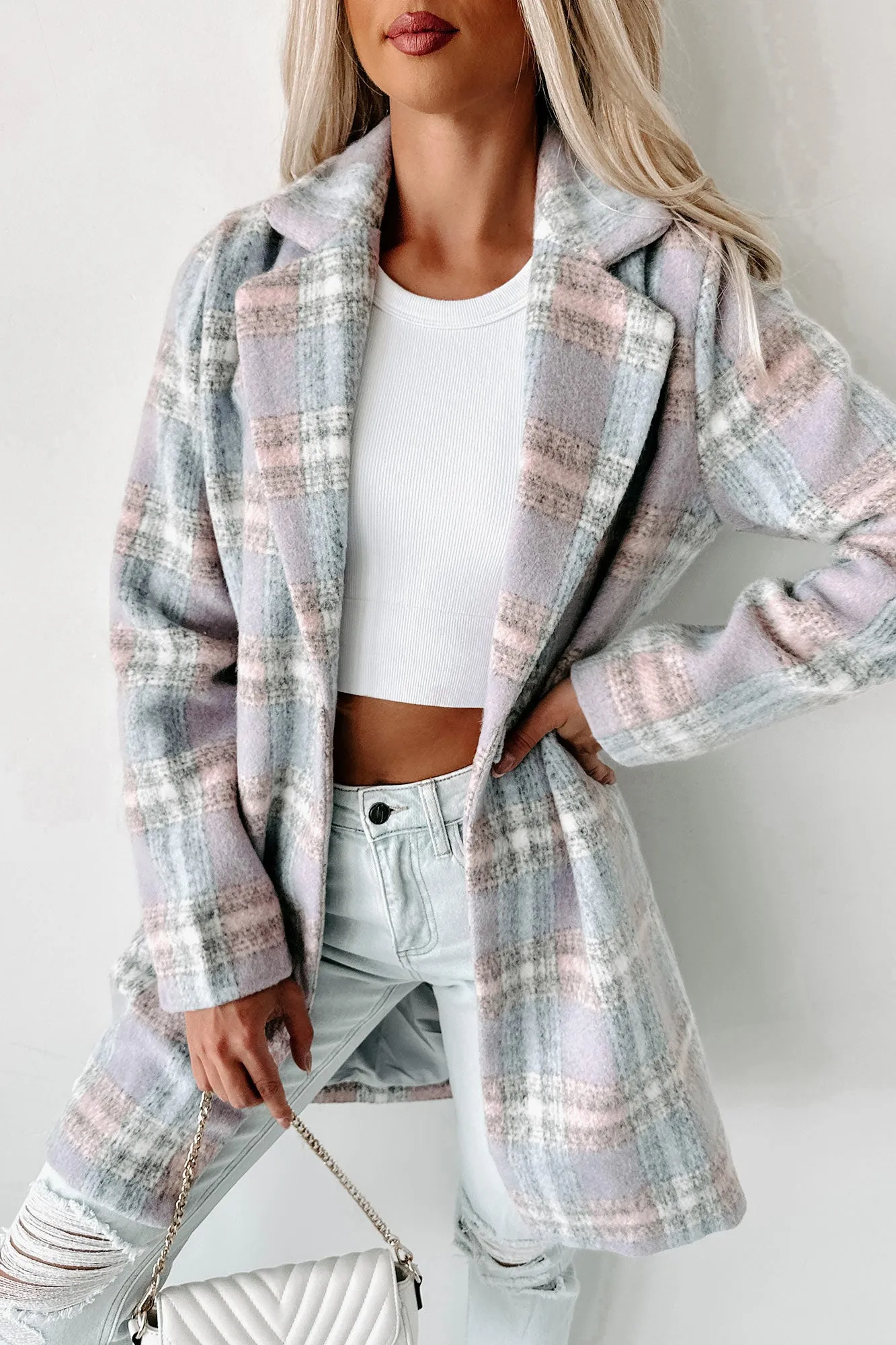 Cutest Quality Plaid Jacket (Blue/Pink/White)