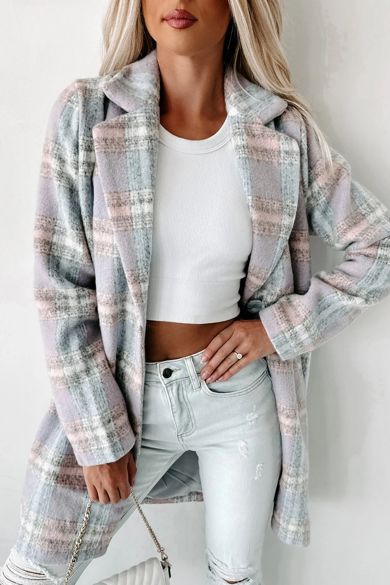 Cutest Quality Plaid Jacket (Blue/Pink/White)