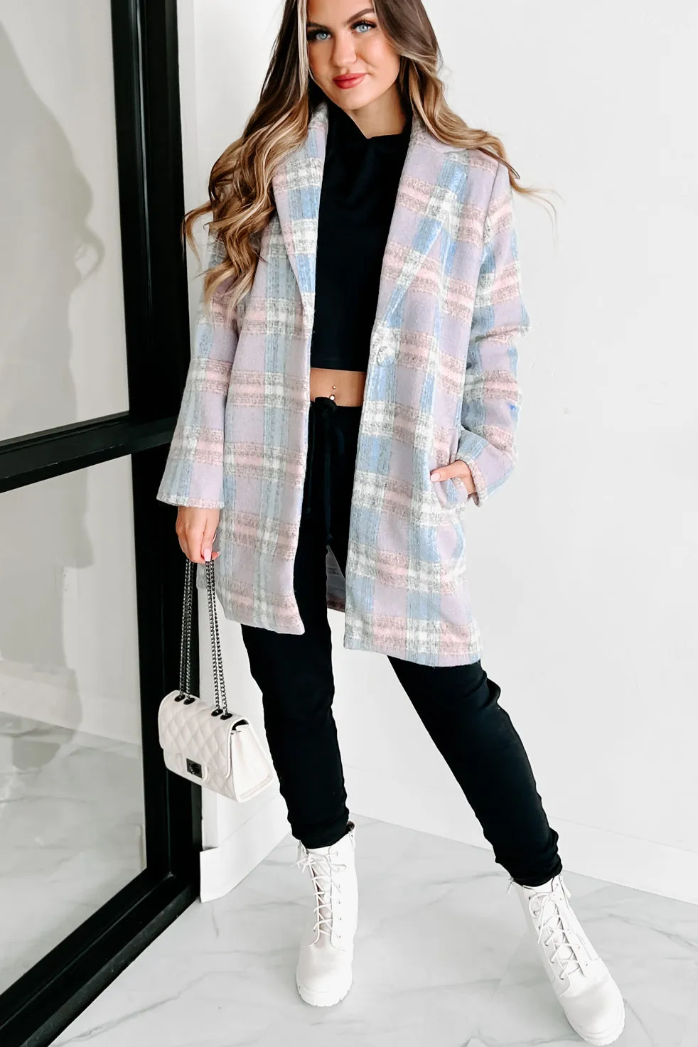 Cutest Quality Plaid Jacket (Blue/Pink/White)