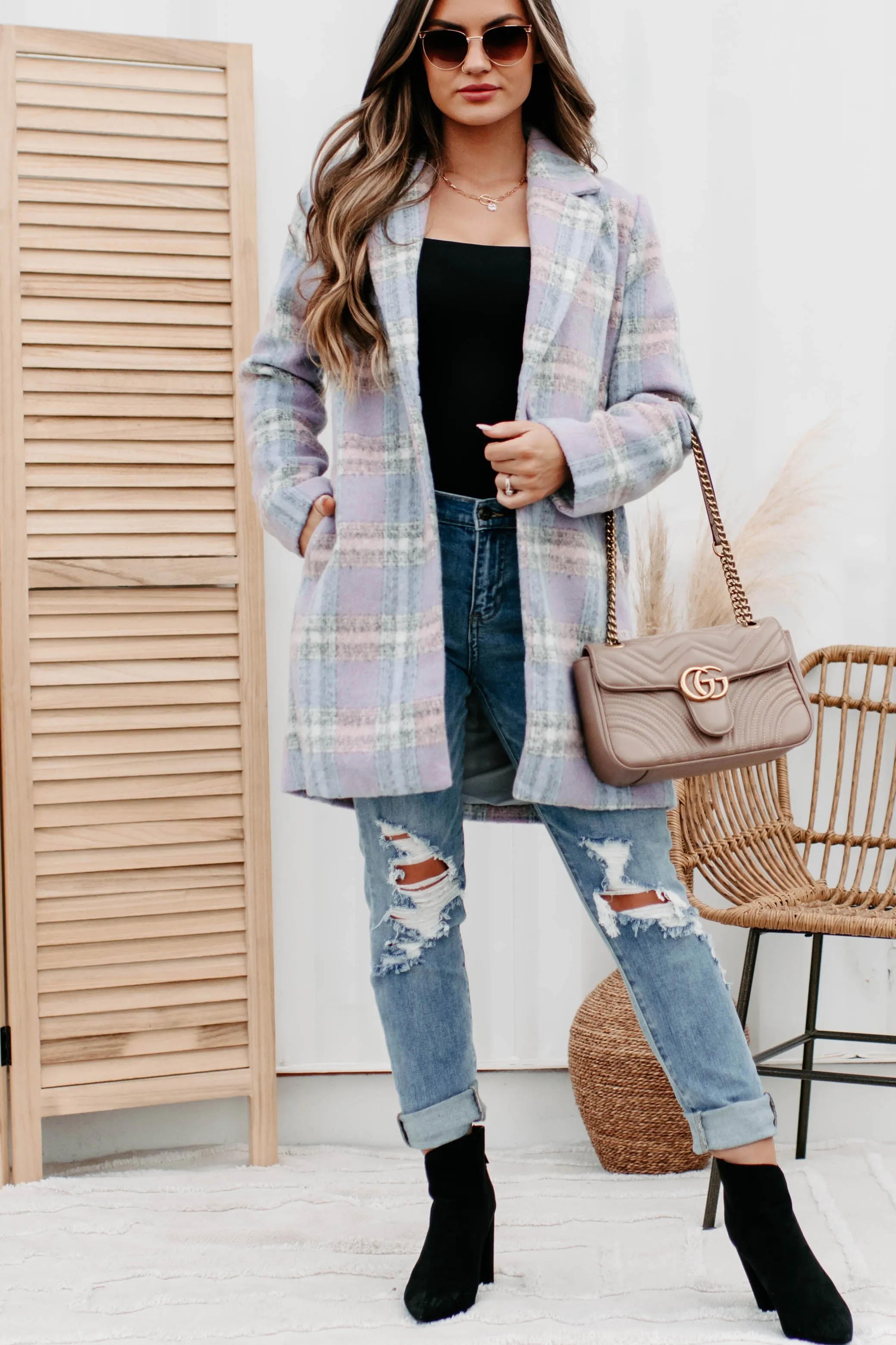 Cutest Quality Plaid Jacket (Blue/Pink/White)