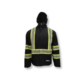 DeWALT Class 1 Enhanced Visibility Two-Tone Segmented Reflective Black Rain Jacket DRW11