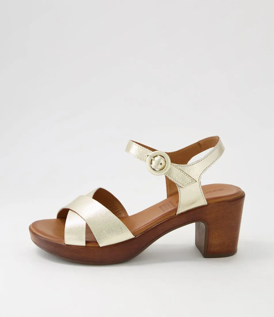 DIANA FERRARI Baha2 Pale Gold Leather Sandals