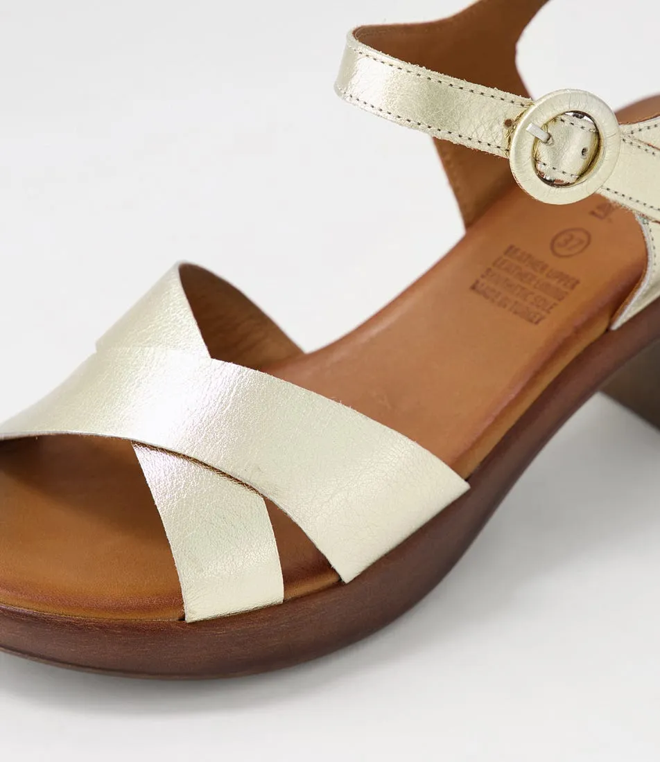 DIANA FERRARI Baha2 Pale Gold Leather Sandals