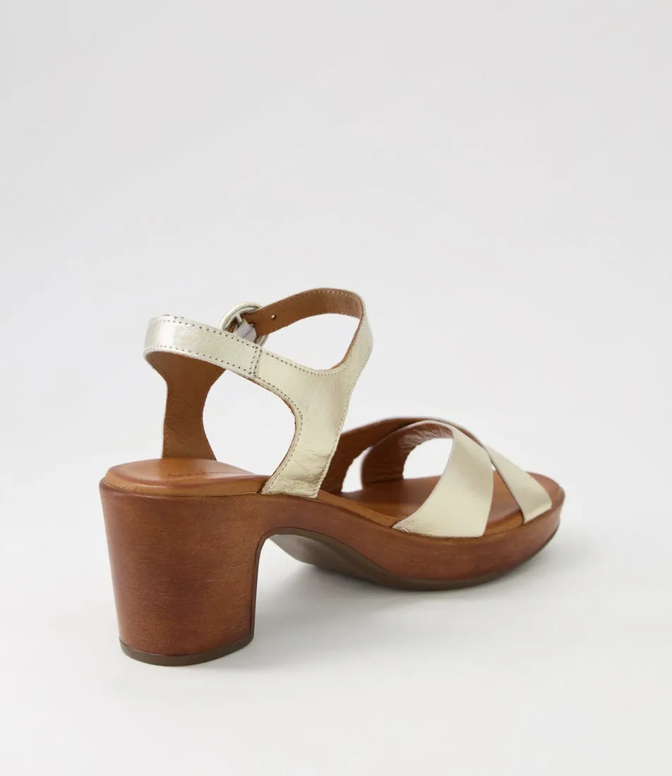 DIANA FERRARI Baha2 Pale Gold Leather Sandals