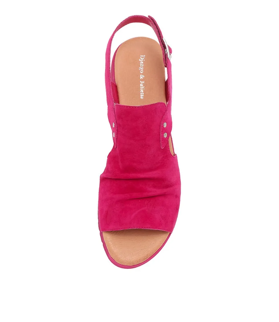 DJANGO & JULIETTE Madis Lrg Fuchsia Suede Sandals