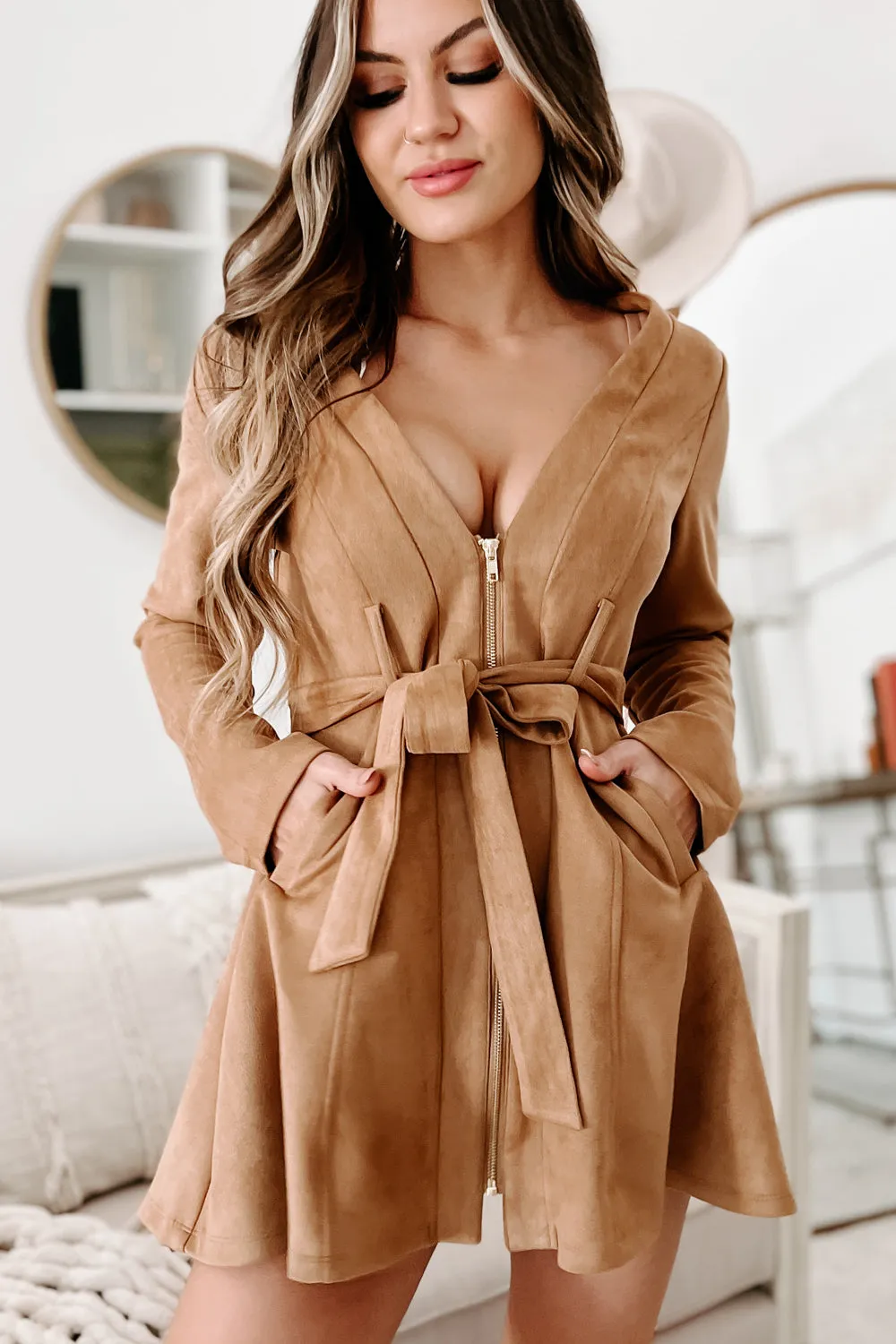 Doorbuster- Yours Forever Faux Suede Jacket (Camel)