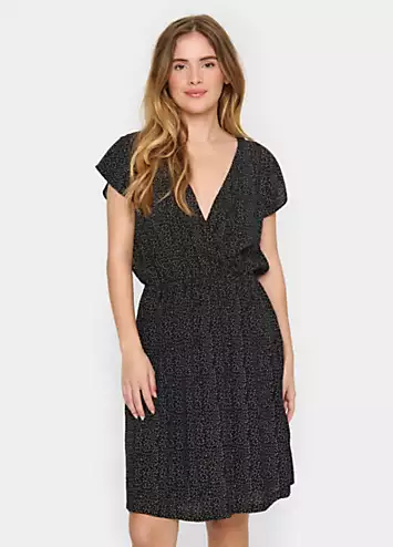 Edua V-Neck Short Sleeve Wrap Dress by Saint Tropez | Look Again