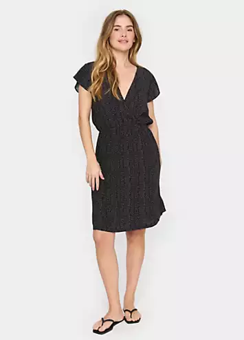 Edua V-Neck Short Sleeve Wrap Dress by Saint Tropez | Look Again