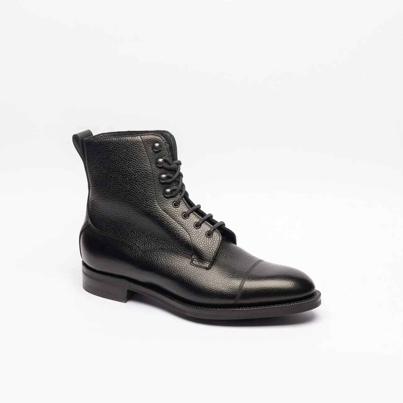 Edward Green Edward Green Galway derby ankle boot in black hammered leather