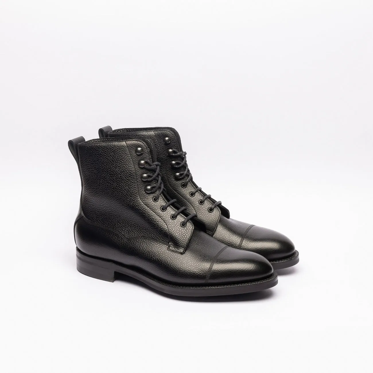 Edward Green Edward Green Galway derby ankle boot in black hammered leather