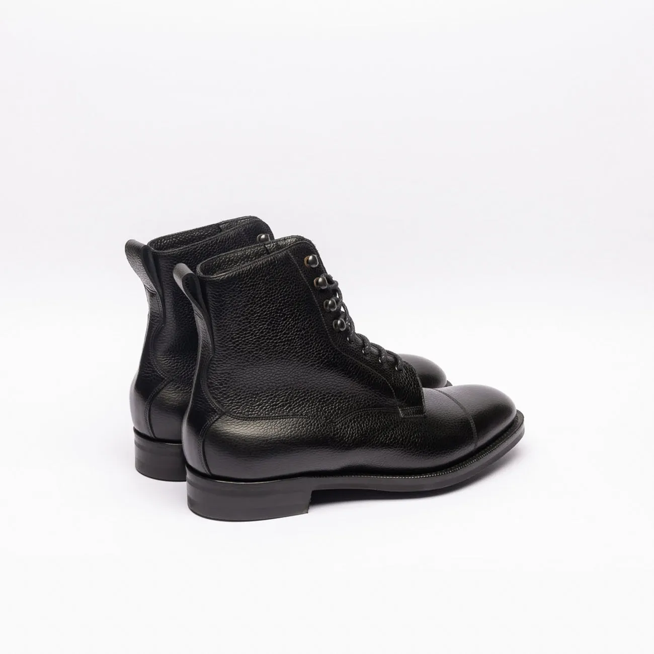 Edward Green Edward Green Galway derby ankle boot in black hammered leather